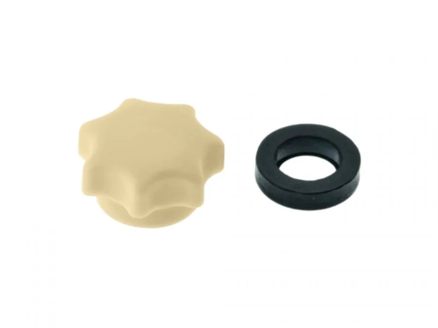 Sterngriffmutter M6 beige passend für MZ ES ETS ohne Loch mit Gummi Sterngriffmutter M6 beige passend für MZ ES ETS ohne Loch mit Gummi