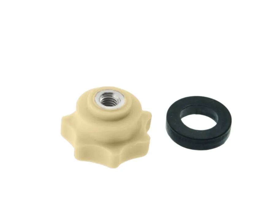 Sterngriffmutter M6 beige passend für MZ ES ETS ohne Loch mit Gummi Sterngriffmutter M6 beige passend für MZ ES ETS ohne Loch mit Gummi