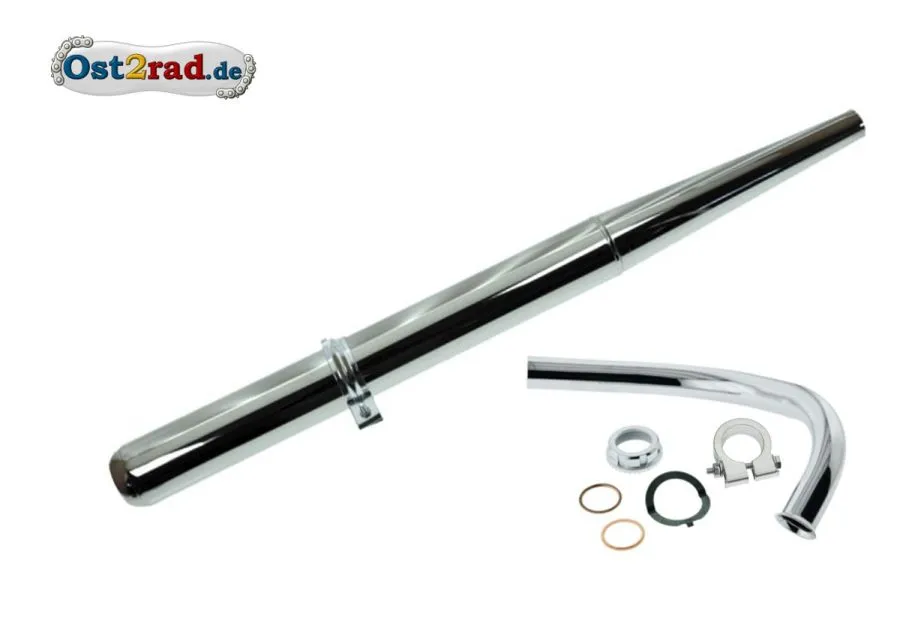 Auspuff SET für Simson Schwalbe KR51/2, VERBESSERT-Gegenkonus Auspuff SET für Simson Schwalbe KR51/2, VERBESSERT-Gegenkonus