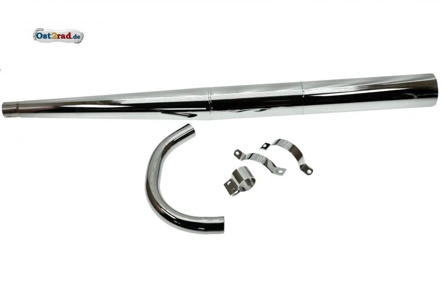 Auspuffsatz mit Steckkrümmer passend für MZ ES ETS 175, 250/2 Gerade Auspuffsatz mit Steckkrümmer passend für MZ ES ETS 175, 250/2 Gerade