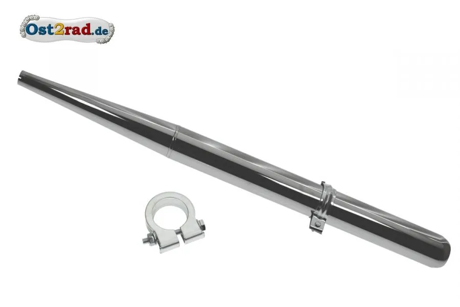 Auspuff inkl. hinterer Auspuffschelle - Blech 1,5mm stark und größerer Krümmerschelle für Simson S50 S51 KR51/2 Auspuff inkl. hinterer Auspuffschelle - Blech 1,5mm stark und größerer Krümmerschelle für Simson S50 S51 KR51/2