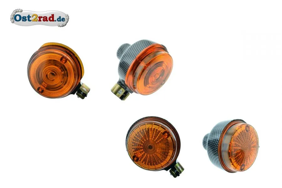 Blinker Satz Carbon für MZ TS ETZ Simson S51 S50 mit E-Prüfzeichen Blinker Satz Carbon für MZ TS ETZ Simson S51 S50 mit E-Prüfzeichen