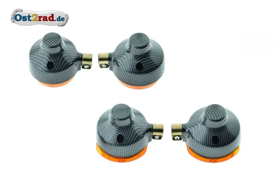 Blinker Satz Carbon für MZ TS ETZ Simson S51 S50 mit E-Prüfzeichen Blinker Satz Carbon für MZ TS ETZ Simson S51 S50 mit E-Prüfzeichen