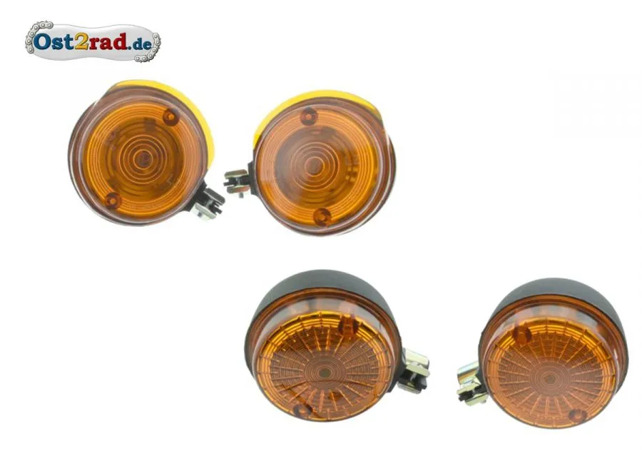 Blinker Satz rund für MZ TS ETZ Simson S51 S50 mit Prüfzeichen Blinker Satz rund für MZ TS ETZ Simson S51 S50 mit Prüfzeichen