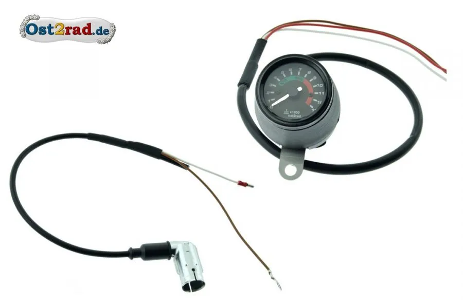 Elektronischer Drehzahlmesser 60mm für Simson S50 S51 mit 12V Vape Schwarz Elektronischer Drehzahlmesser 60mm für Simson S50 S51 mit 12V Vape Schwarz