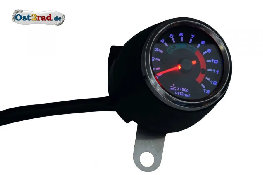 Elektronischer Drehzahlmesser 60mm für Simson S50 S51 mit 12V Vape Schwarz Elektronischer Drehzahlmesser 60mm für Simson S50 S51 mit 12V Vape Schwarz
