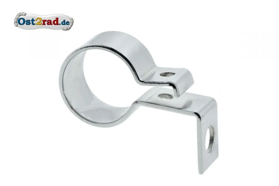 Klemmschelle Auspuff chrom vorn mit Haltewinkel AWO 425 Sport für 35mm Krümmer Klemmschelle Auspuff chrom vorn mit Haltewinkel AWO 425 Sport für 35mm Krümmer