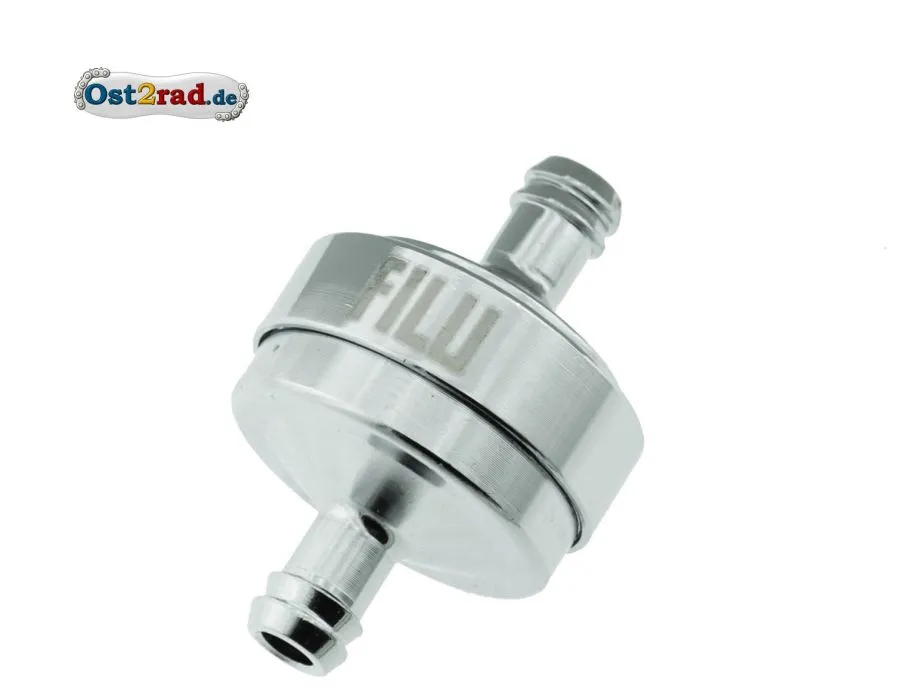 FILU Leitungsfilter Alu CHROM für Benzinschlauch 7mm FILU Leitungsfilter Alu CHROM für Benzinschlauch 7mm