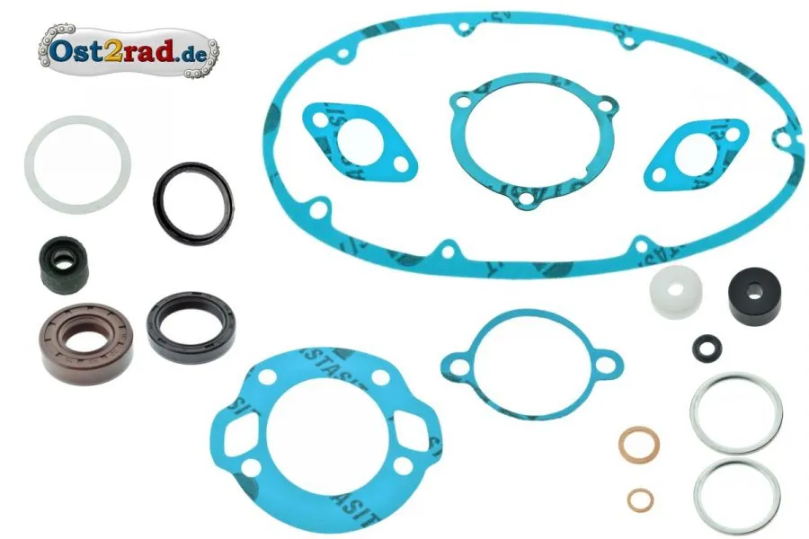 Profi Motor Dichsatz mit Wellendichtringe Jawa 250 Plastasit blau Profi Motor Dichsatz mit Wellendichtringe Jawa 250 Plastasit blau