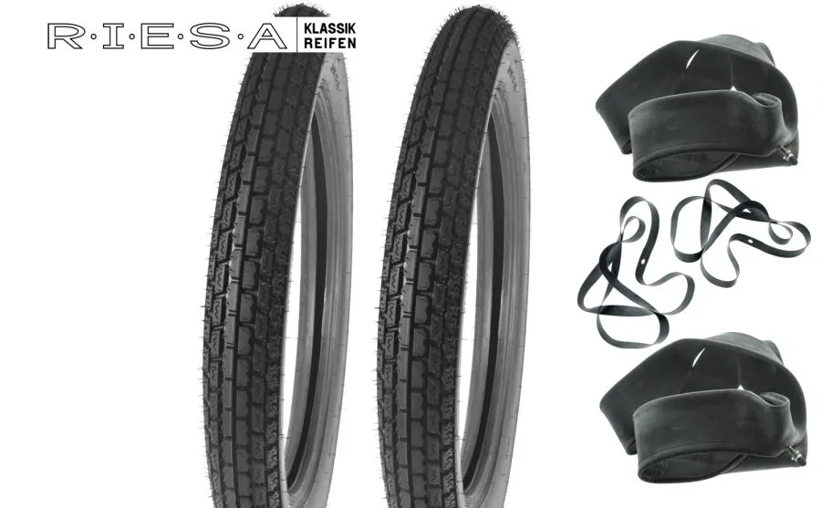 Reifensatz 2x 2,75-19 Riesa für RT125-0, Oldtimerprofil-Straße Reifensatz 2x 2,75-19 Riesa für RT125-0, Oldtimerprofil-Straße