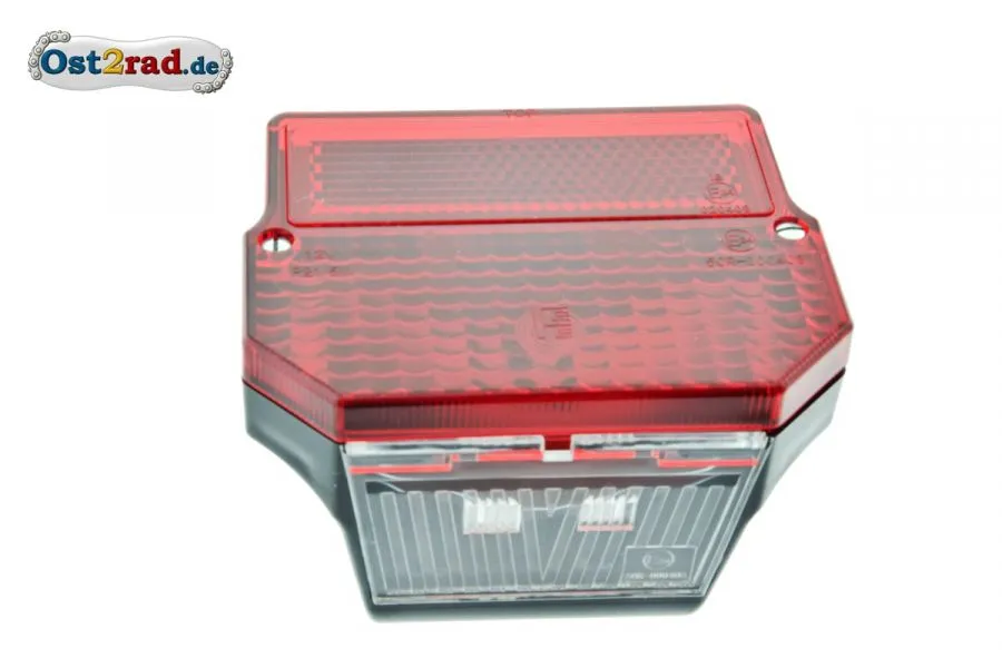 Rücklicht eckig ETZ S53 SR50 mit Prüfzeichen breite Variante Rücklicht eckig ETZ S53 SR50 mit Prüfzeichen breite Variante