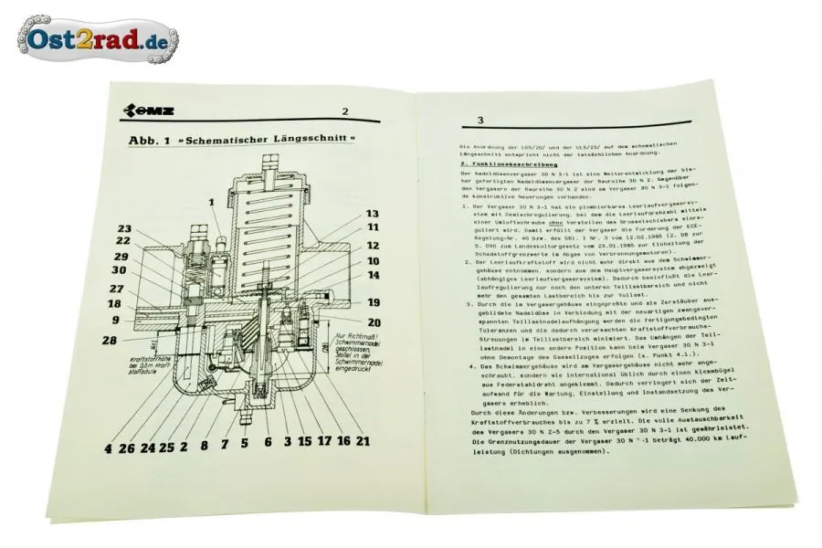 Serviceinformation Reparaturhandbuch Vergaser BVF 30N3-1 Serviceinformation Reparaturhandbuch Vergaser BVF 30N3-1