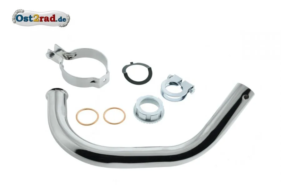 SET Krümmer KR51-2 mit hinterer Befestigungsschelle für Auspuff SET Krümmer KR51-2 mit hinterer Befestigungsschelle für Auspuff