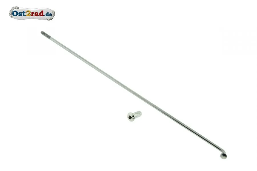 Speiche inkl. Nippel 220mm M3,5 Edelstahl Halbnabe RT 125/2 - Deutsche Produktion Speiche inkl. Nippel 220mm M3,5 Edelstahl Halbnabe RT 125/2 - Deutsche Produktion