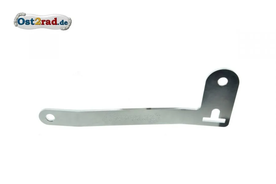 Sportauspuff Halter Edelstahl für Simson S51, S50 mit Logo Sportauspuff Halter Edelstahl für Simson S51, S50 mit Logo