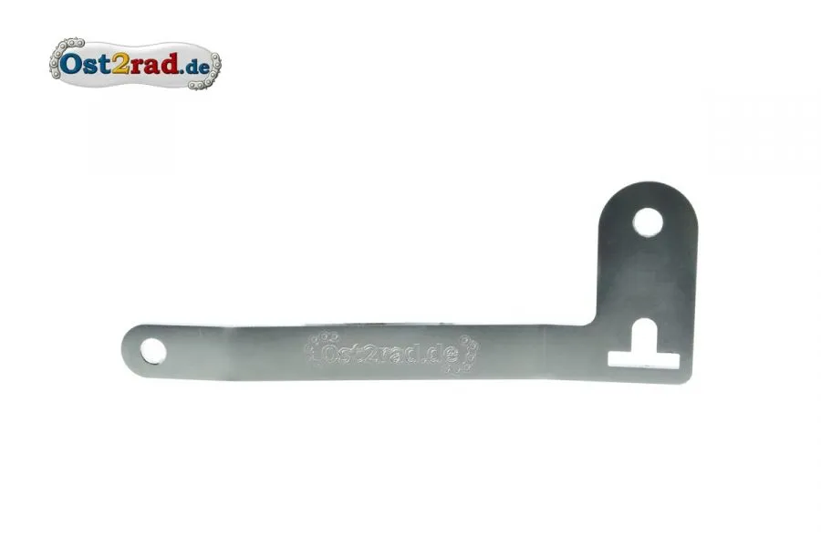 Sportauspuff Halter Edelstahl für Simson S51, S50 mit Logo Sportauspuff Halter Edelstahl für Simson S51, S50 mit Logo