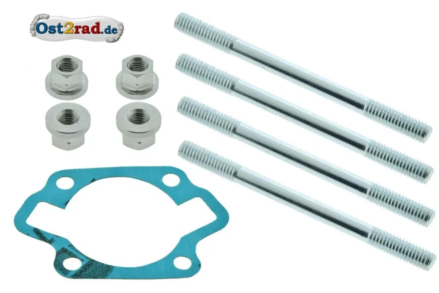 SET Stehbolzen Fußdichtung für Zylinder Simson SR1 SR2 Spatz KR50 SET Stehbolzen Fußdichtung für Zylinder Simson SR1 SR2 Spatz KR50