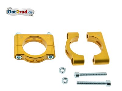 2x Set CNC Schutzblechhalter GOLD Klemmbrücken für Simson S50 S51 SR50