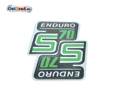 Aufkleber PAAR Seitendeckel S70 Enduro hellgrün