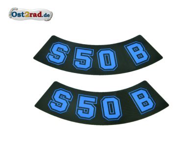 Aufkleber PAAR Seitendeckel SIMSON S50 geschwungen blau