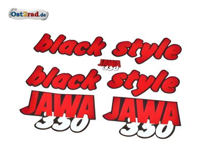 Aufklebersatz black style JAWA 640 in rot