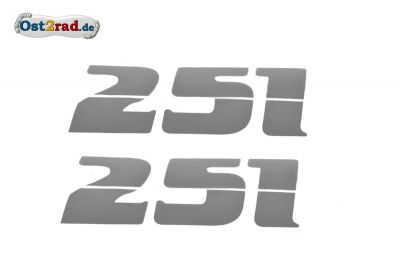 Decal set side cover MZ ETZ 251 silver