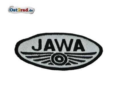 Aufnäher Jawa Logo oval klein grau/schwarz