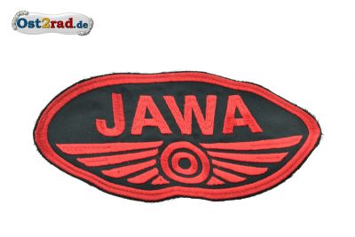 Patch Oval Jawa logo large black / red