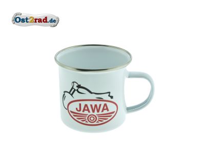 Blechtasse weiß Jawa