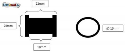 Gummibuchse Puffer Federbein oben passend für MZ ETZ TS ES