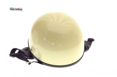 Casque avec lunettes pour MZ JAWA SIMSON AWO demi-coque - cuir noir