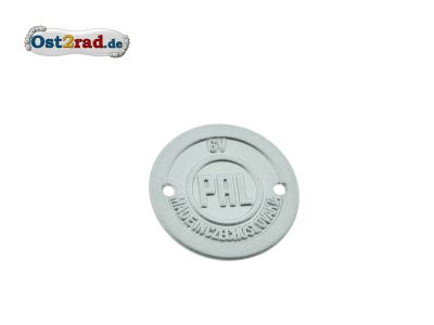 Hupenplakette Silber Schild Pal Jawa