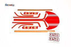 Aufklebersatz CZ 350 Typ 472 rot gold