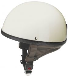 Helm Oldtimer Halbschale elfenbein passend für MZ AWO Simson Jawa - Leder braun