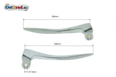 Spitzhebel Paar kurz passend für MZ ES AWO RT BK EMW BMW IWL