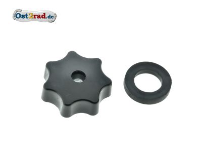 Star knob nut M6 black