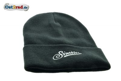 Bonnet d'hiver noir avec inscription SIMSON