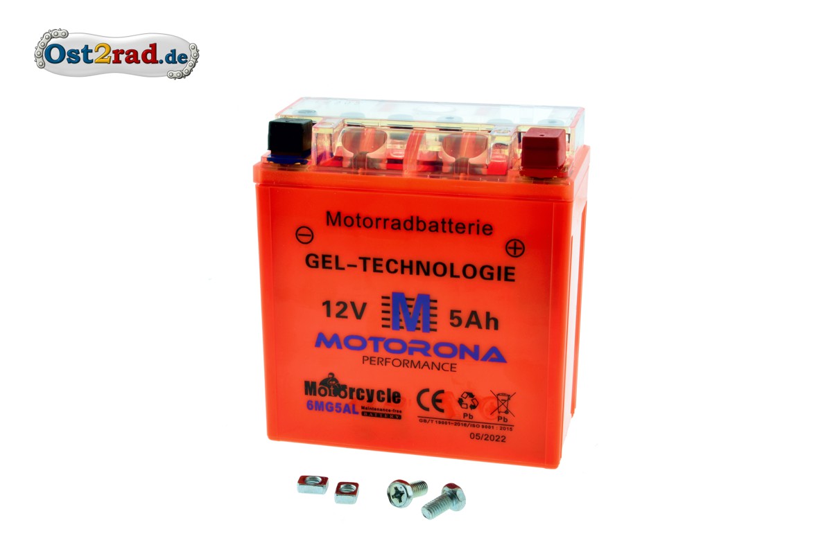 Batterie 12V 5Ah CTM (Vlies - wartungsfrei) - für Simson S51, S70 von CTM
