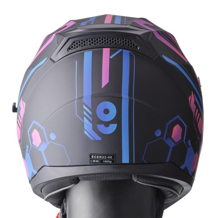 Integralhelm Hexago Graphic gms matt-blau-violett