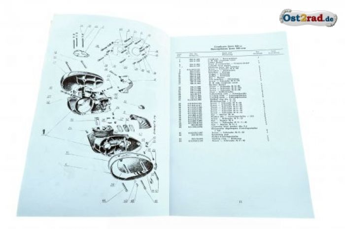 Ersatzteilliste JAWA 250 350 Typ 559 354 in 2 Sprachen