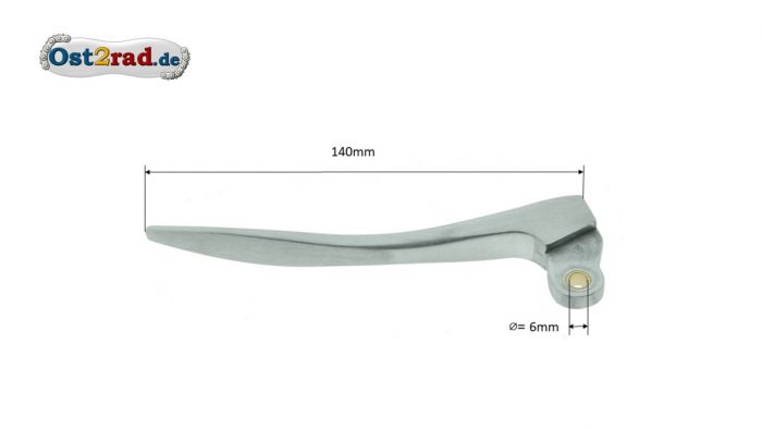 Spitzhebel Kupplung links kurz MZ ES AWO RT BK EMW BMW IWL Alu natur