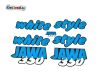 Aufklebersatz white style Jawa 640 in blau